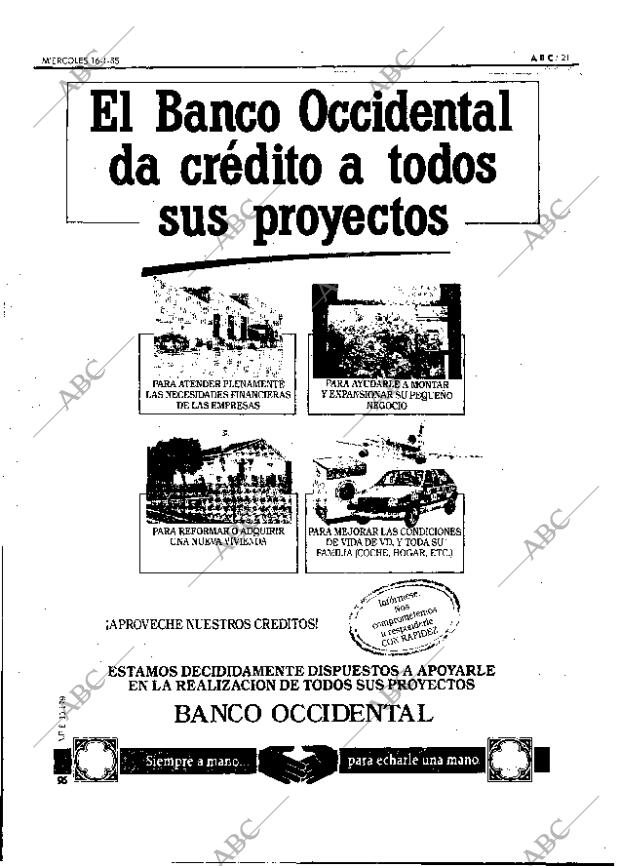 ABC MADRID 16-01-1985 página 21