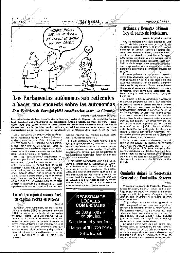 ABC MADRID 16-01-1985 página 22