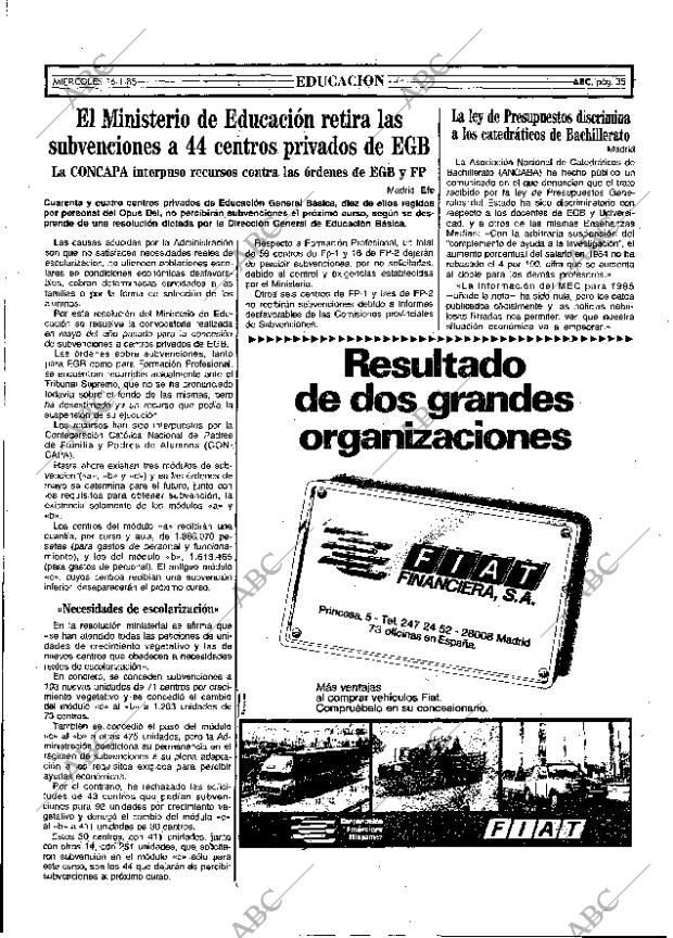 ABC MADRID 16-01-1985 página 35