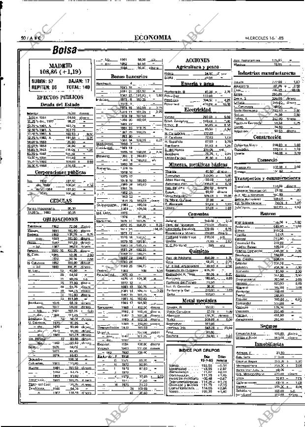 ABC MADRID 16-01-1985 página 50