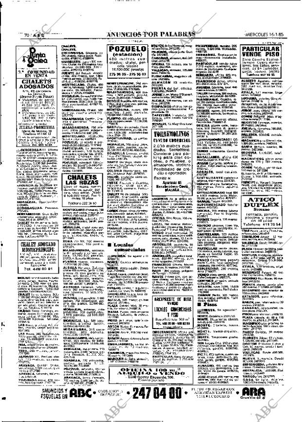 ABC MADRID 16-01-1985 página 70
