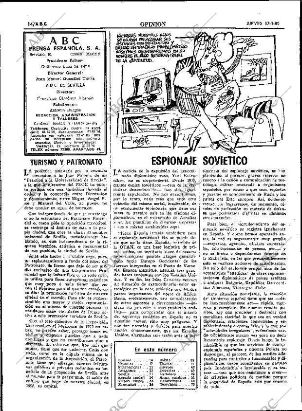 ABC SEVILLA 17-01-1985 página 14