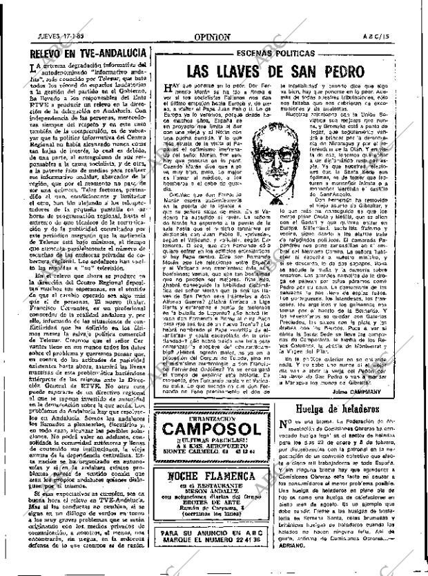 ABC SEVILLA 17-01-1985 página 15