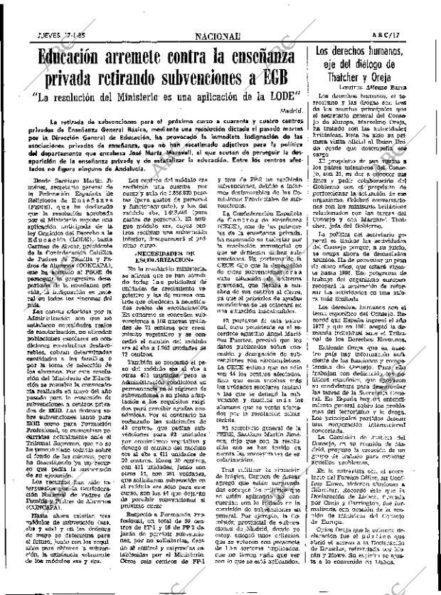 ABC SEVILLA 17-01-1985 página 17