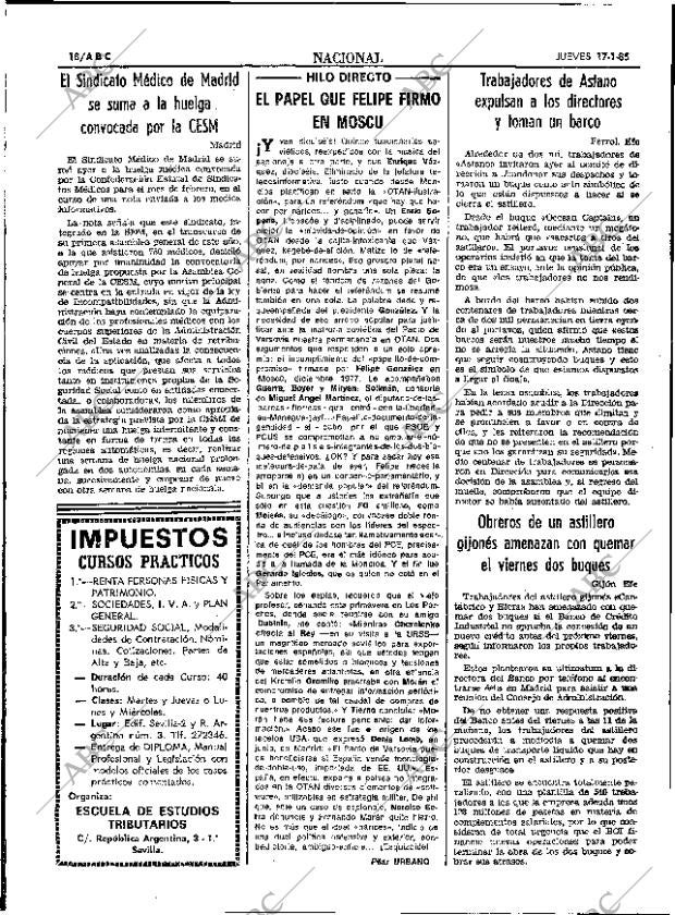 ABC SEVILLA 17-01-1985 página 18