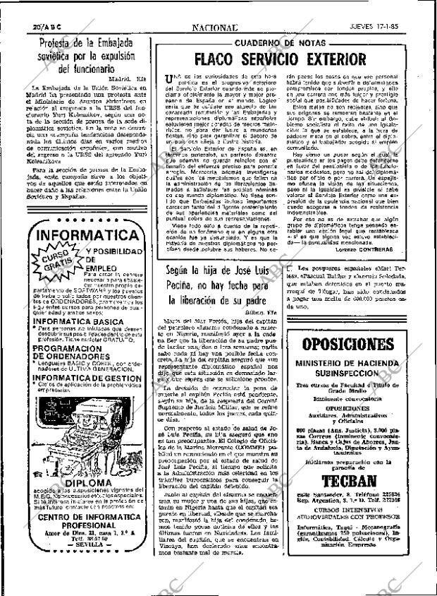 ABC SEVILLA 17-01-1985 página 20