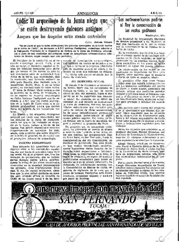 ABC SEVILLA 17-01-1985 página 25
