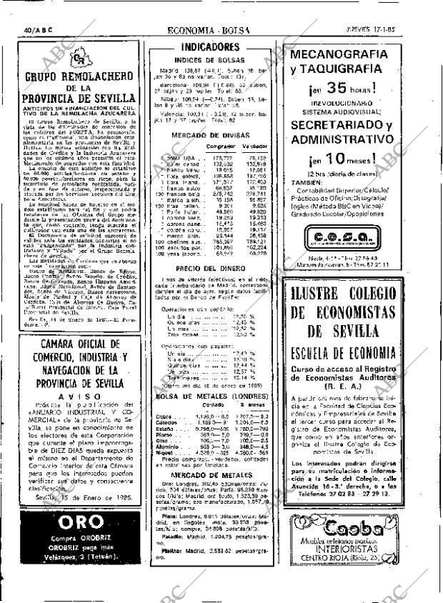 ABC SEVILLA 17-01-1985 página 40