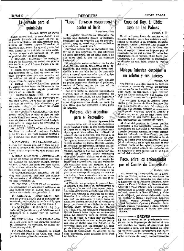 ABC SEVILLA 17-01-1985 página 46