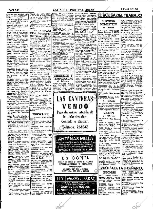 ABC SEVILLA 17-01-1985 página 54
