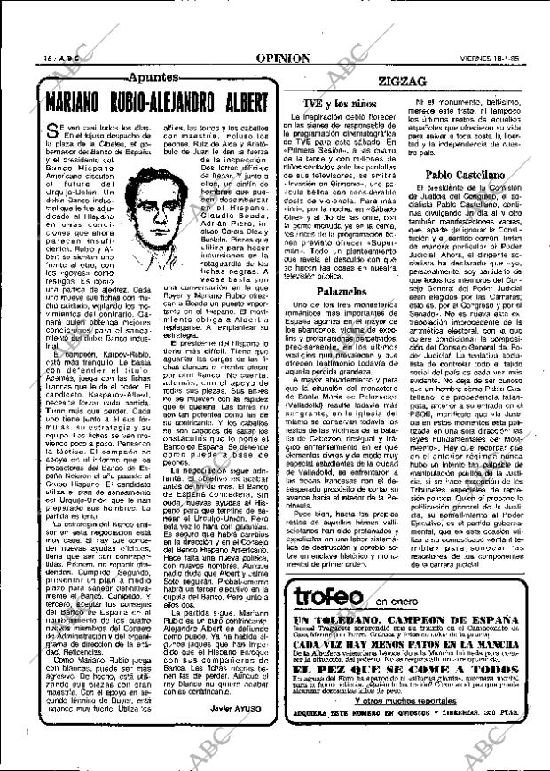 ABC MADRID 18-01-1985 página 16