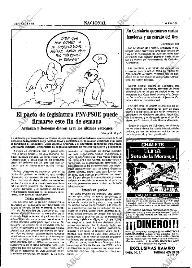 ABC MADRID 18-01-1985 página 23