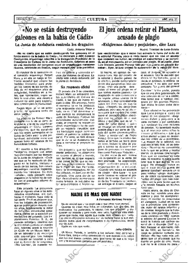 ABC MADRID 18-01-1985 página 37