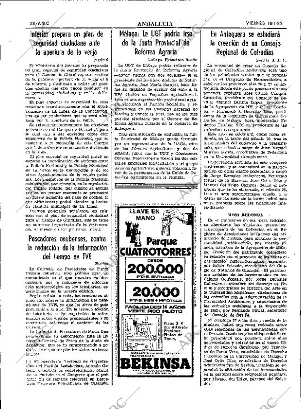 ABC SEVILLA 18-01-1985 página 28