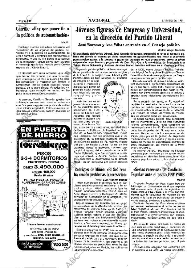 ABC MADRID 26-01-1985 página 20