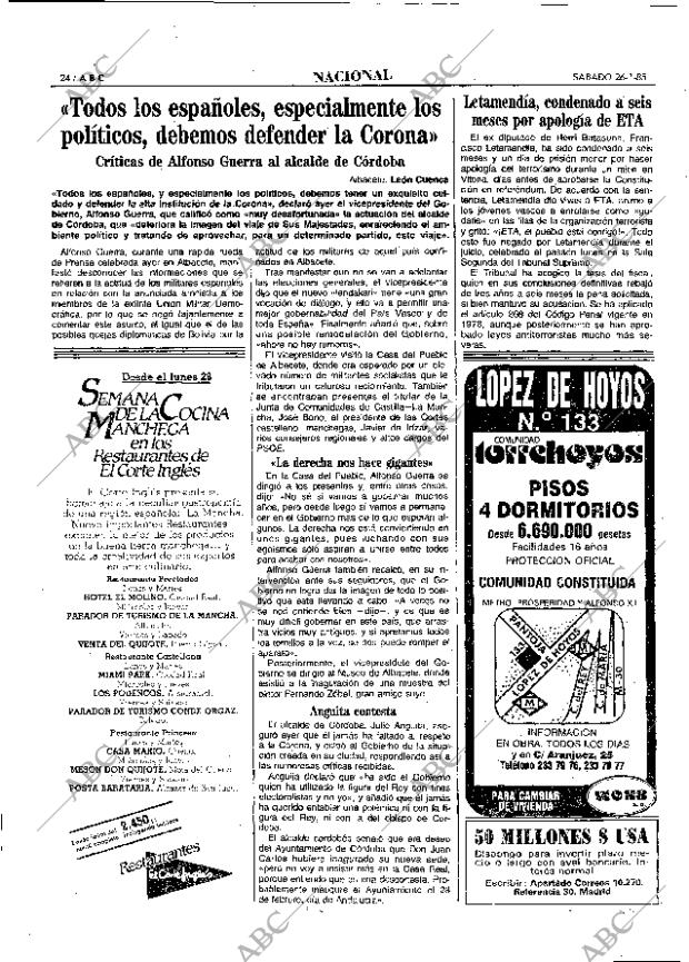 ABC MADRID 26-01-1985 página 24