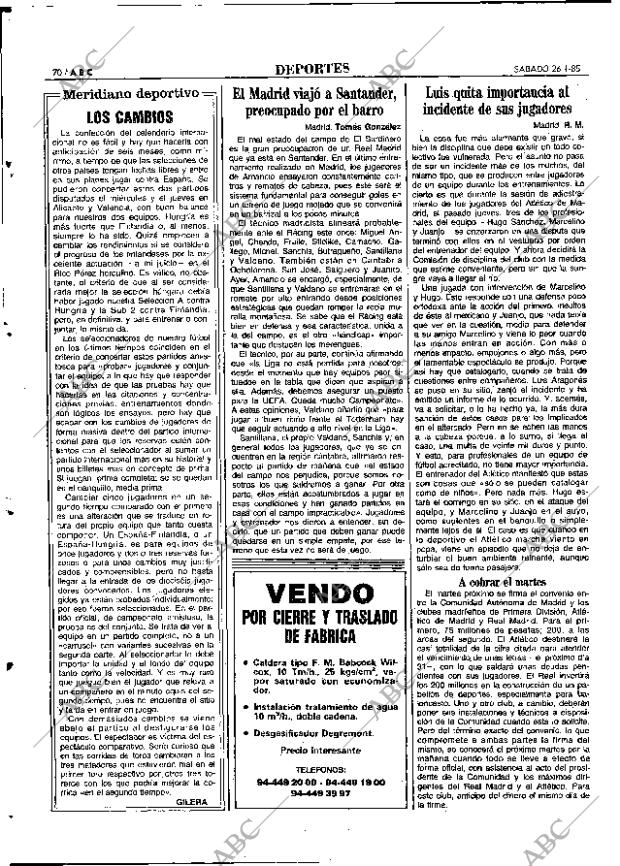 ABC MADRID 26-01-1985 página 70