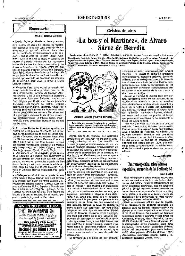 ABC MADRID 26-01-1985 página 75