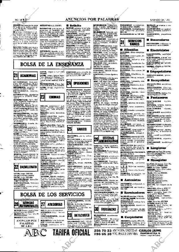 ABC MADRID 26-01-1985 página 86