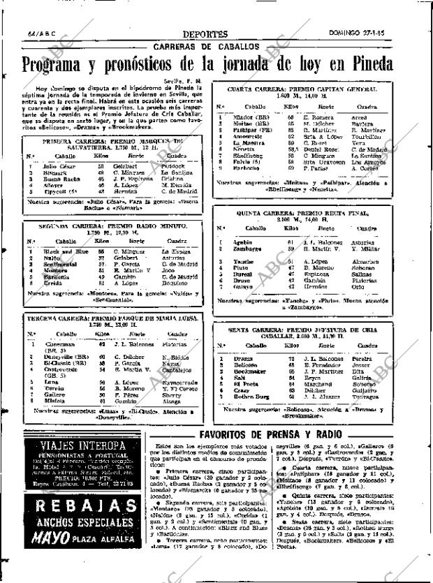 ABC SEVILLA 27-01-1985 página 64