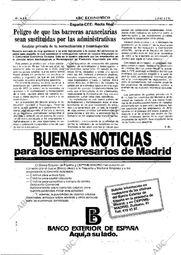 ABC MADRID 04-02-1985 página 40