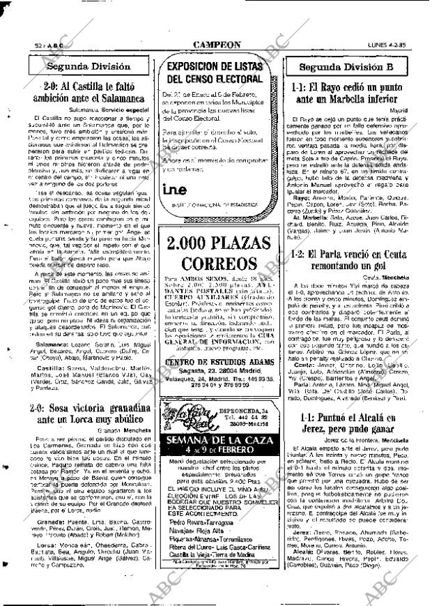 ABC MADRID 04-02-1985 página 52