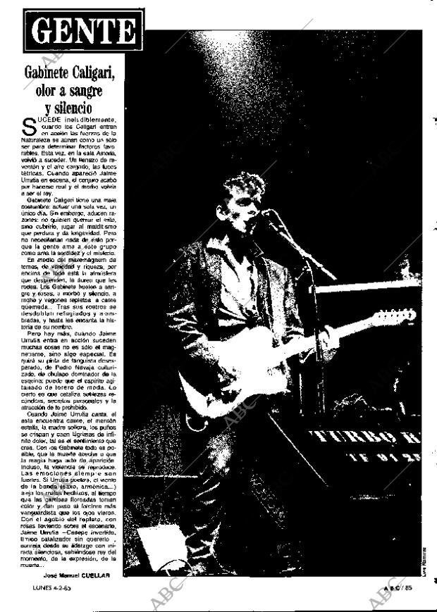 ABC MADRID 04-02-1985 página 85