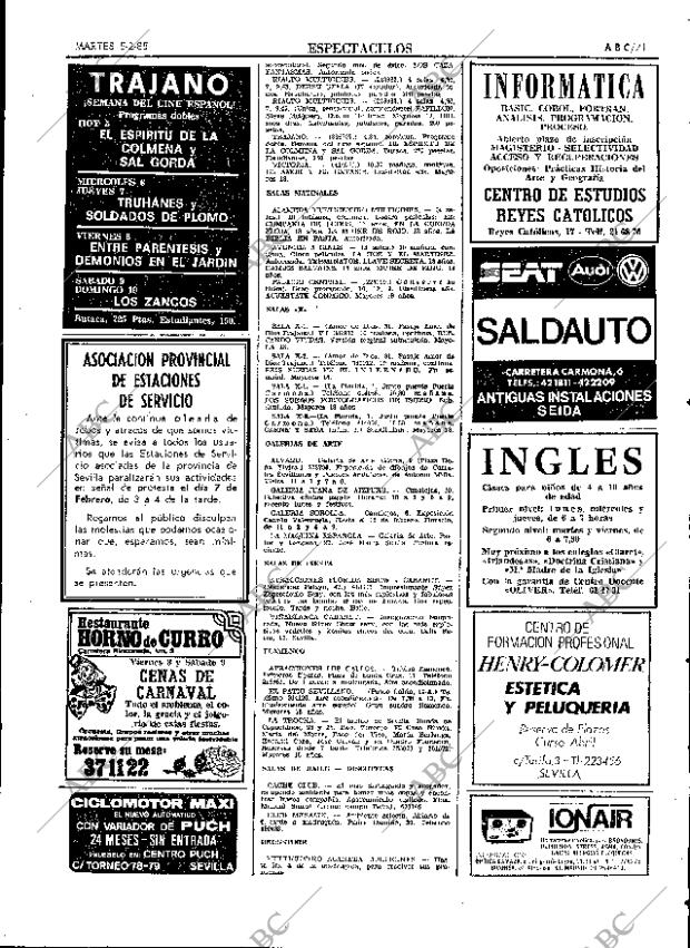 ABC SEVILLA 05-02-1985 página 71