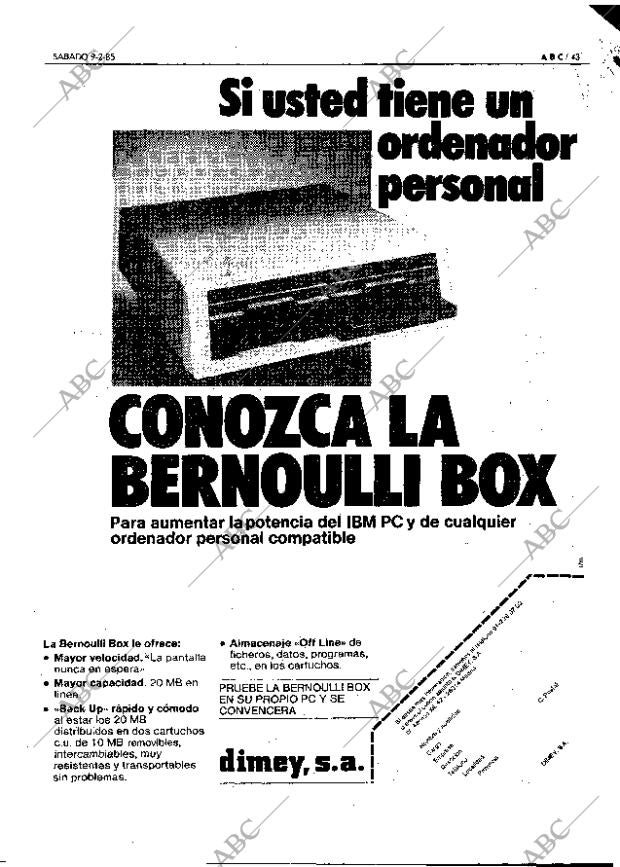ABC MADRID 09-02-1985 página 43