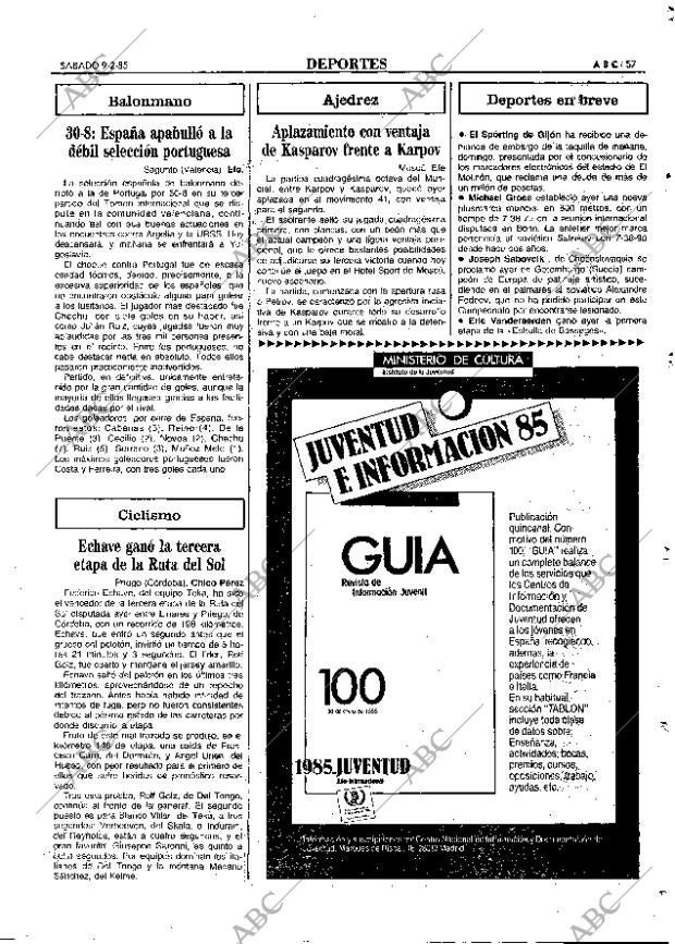 ABC MADRID 09-02-1985 página 57