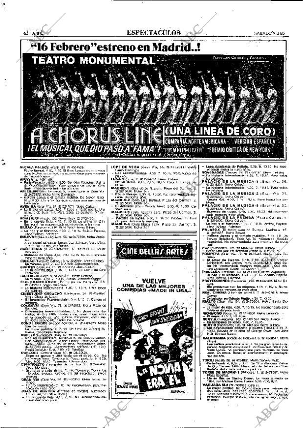 ABC MADRID 09-02-1985 página 62