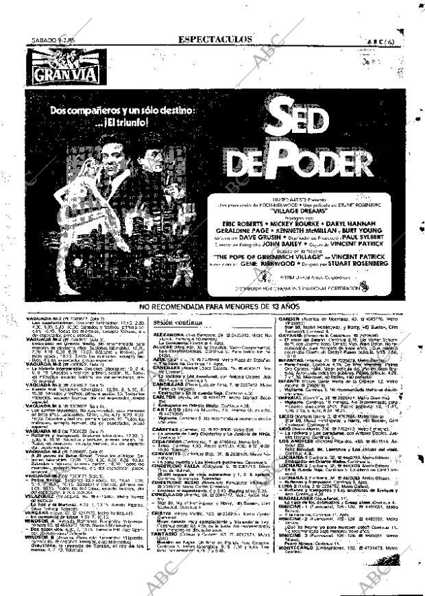 ABC MADRID 09-02-1985 página 63