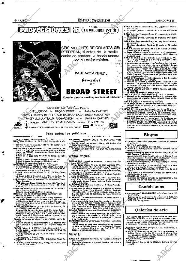 ABC MADRID 09-02-1985 página 64