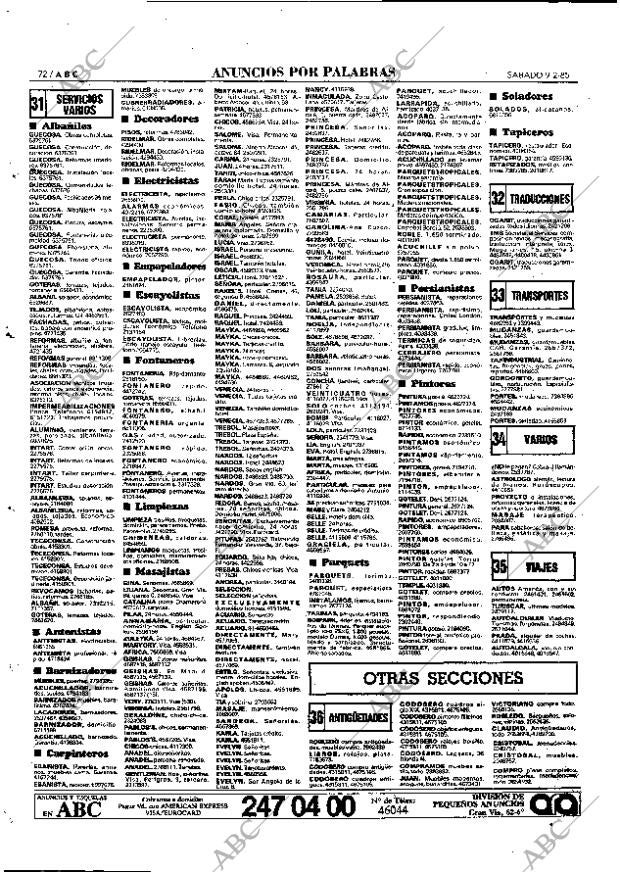 ABC MADRID 09-02-1985 página 72