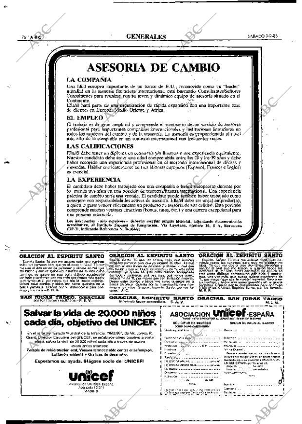 ABC MADRID 09-02-1985 página 76