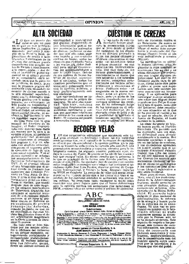 ABC MADRID 10-02-1985 página 15