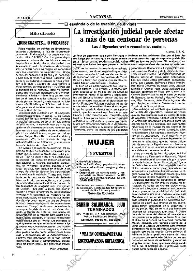 ABC MADRID 10-02-1985 página 20