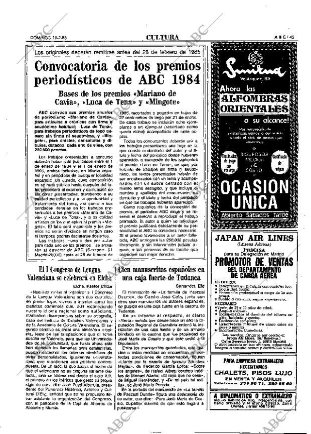 ABC MADRID 10-02-1985 página 45