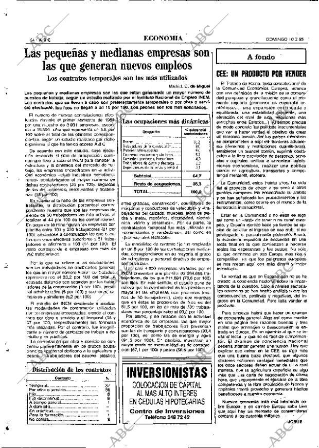 ABC MADRID 10-02-1985 página 64