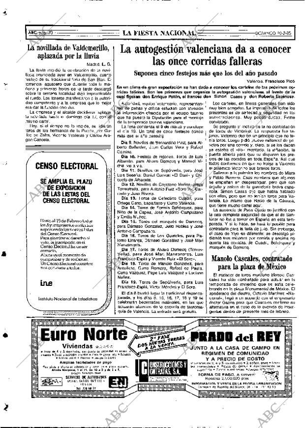 ABC MADRID 10-02-1985 página 70