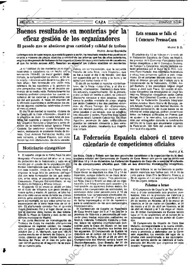 ABC MADRID 10-02-1985 página 76
