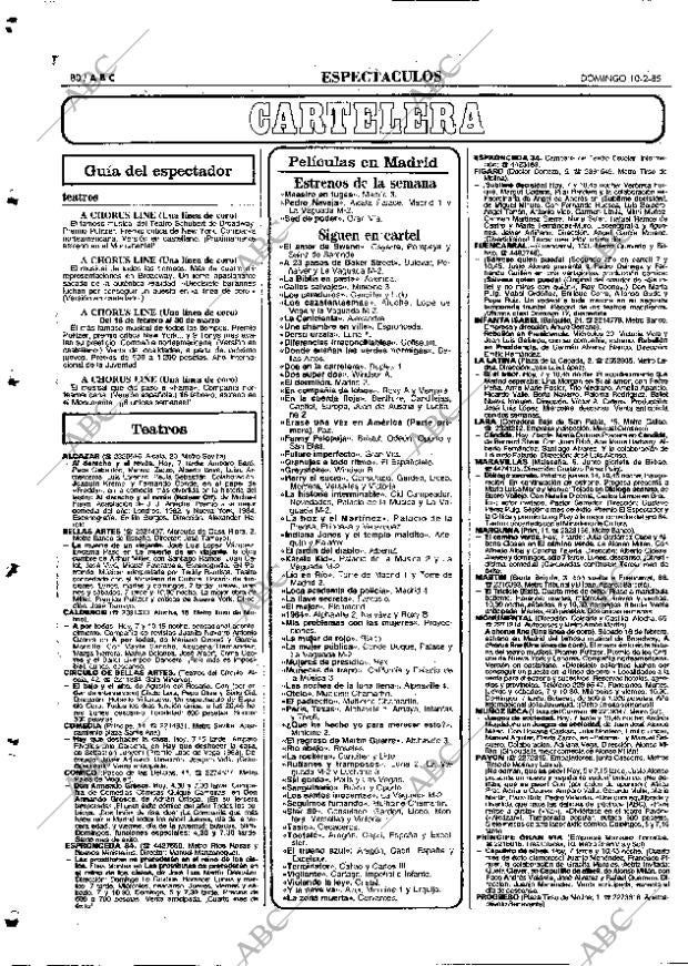 ABC MADRID 10-02-1985 página 80