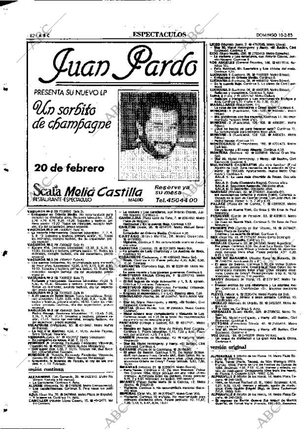 ABC MADRID 10-02-1985 página 82