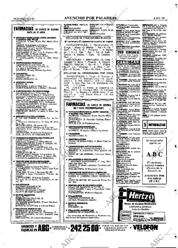 ABC MADRID 10-02-1985 página 87