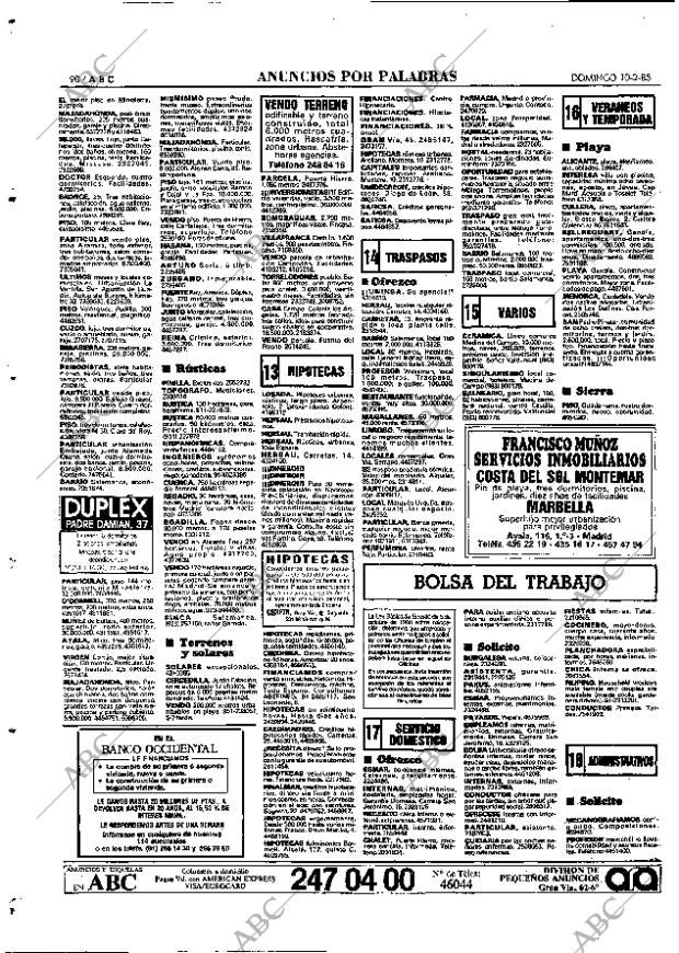 ABC MADRID 10-02-1985 página 90