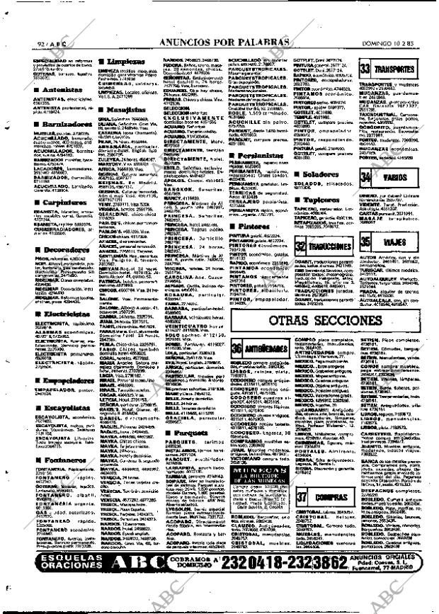 ABC MADRID 10-02-1985 página 92