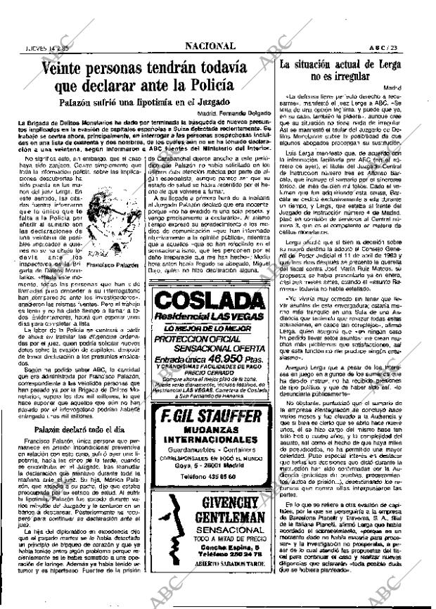 ABC MADRID 14-02-1985 página 23