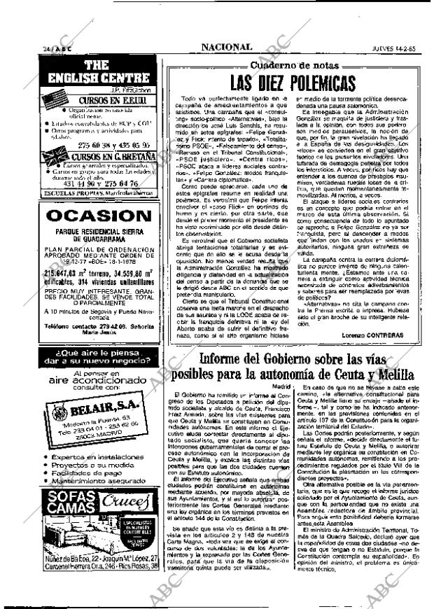 ABC MADRID 14-02-1985 página 24