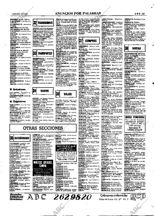 ABC MADRID 14-02-1985 página 85