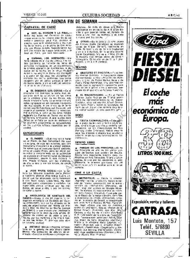 ABC SEVILLA 15-02-1985 página 45